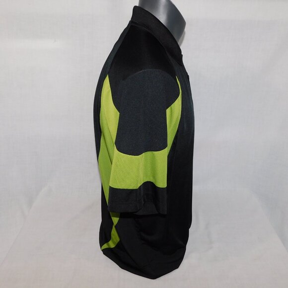 Mike Weir Golf Cool Effect Mens L 44 Black Green Golf Short Sleeve Polo Shirt - Picture 5 of 8